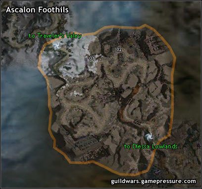 UWAGA: Znacznie łatwiej tu dotrzeć od strony Travellers Valley - Ascalon Foothills | Ascalon | Guild Wars Prophecies - Guild Wars: Prophecies - poradnik do gry