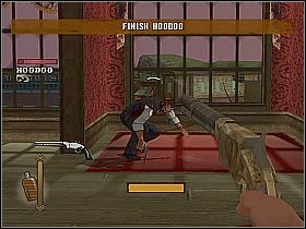 W pierwszej kolejności wyeliminuj wszystkich przeciwników, znajdujących się na dole - Take Down Hoodoo | Misje główne w Gun - Gun - poradnik do gry