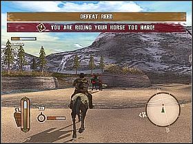 Skieruj się w stronę zniszczonej łodzi, ale bądź czujny, bo niedługo wyjedzie na ciebie oddział kawalerii - Battle at the Steamboat | Misje główne w Gun - Gun - poradnik do gry