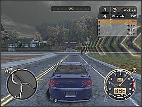 Ostatni ważny moment związany jest z zakrętem prowadzącym do mety - Imprezy wyścigowe | Czarna lista 15 - Sonny | Need for Speed Most Wanted (2005) - Need for Speed: Most Wanted (2005) - poradnik do gry