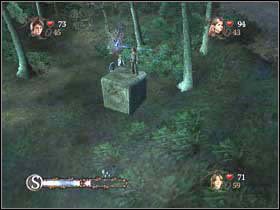 Przy pomocy Wingardium Leviosa (C) podnieś blok i przenieś pod tarczę - Zakazany Las cz.4 | Harry Potter i Czara Ognia - Harry Potter i Czara Ognia - poradnik do gry