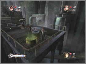 Przejdź dalej, wejdź do góry i rozwal kociołkiem rurę i zabierz czwartą minitarczę - Łazienka Prefektów cz.3 | Harry Potter i Czara Ognia - Harry Potter i Czara Ognia - poradnik do gry