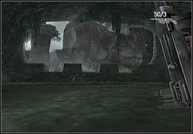 Będąc w środku oddal się jak najdalej, pod przeciwległą ścianę od wejścia, do wody - [Solucja] V-Rex cz.2 | Peter Jacksons King Kong - Peter Jacksons King Kong - poradnik do gry