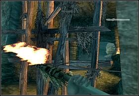 Dojdziesz do wejścia tunelu, który zabarykadowany jest drewnem - strąć go i udrożnij wejście - [Solucja] On Kongs Tracks cz.2 | Peter Jacksons King Kong - Peter Jacksons King Kong - poradnik do gry