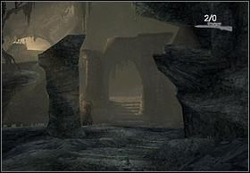 Następnie wejdź do ogromnej jaskini i podążaj prosto przez łuk w pozostałościach ścian (już nic Cię nie zaatakuje) - [Solucja] Kongs Lair | Peter Jacksons King Kong - Peter Jacksons King Kong - poradnik do gry