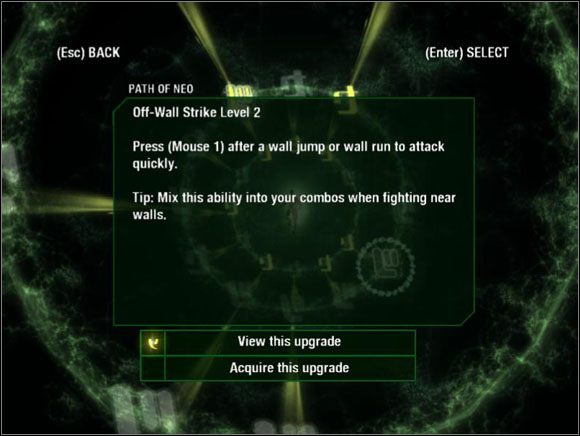 Po wybraniu umiejętności pojawia się takie okno - Rozwój Postaci | The Matrix Path of Neo - The Matrix: Path of Neo - poradnik do gry