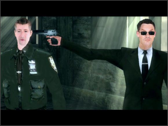 Agent grozi strażnikowi - Red Pill Rescue - The Security Guard | Solucja The Matrix Path of Neo - The Matrix: Path of Neo - poradnik do gry