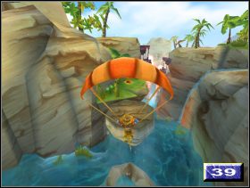 W owocnym przesuwaniu się w kierunku wyjścia, na przeszkodzie z biegiem czasu staną wywijające się na różne strony łodygi drzew (38 ) - Wichrowe wzgórze (3) | Solucja Kao Tajemnica Wulkanu - Kao: Tajemnica Wulkanu - poradnik do gry