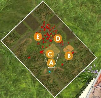 Misję rozpoczynamy [A - mapa] z trzema żołnierzami [rys - Poradnik do gry - Misja 1 - Sabotaż | Outfront Na Tyłach Wroga - Outfront: Na Tyłach Wroga - poradnik do gry
