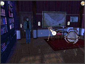 Stojak pod książkę, dawno nie używany, ogromny globus i całe półki książek - ROZDZIAŁ II - cz.2 | Agatha Christie I Nie Było Już Nikogo - Agatha Christie: I Nie Było Już Nikogo - poradnik do gry