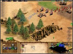 Dokładnie na południe od ruin zamku znajdowało się wejście na jeszcze wyższą część pola bitwy - Barbarossas March | Kampania Fryderyka Barbarossy w Age of Empires II - Age of Empires II: The Age of the Kings - poradnik do gry