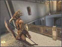 Zlokalizuj stojący w pobliżu kamienny podest, wejdź na niego - [04] The Palace Balcony (balkony pałacowe) | Prince of Persia Dwa Trony - Prince of Persia: Dwa Trony - poradnik do gry