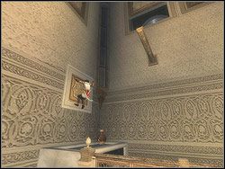 Obiegnij galerię dokoła i wskocz na kamienny stół - [04] The Palace Balcony (balkony pałacowe) | Prince of Persia Dwa Trony - Prince of Persia: Dwa Trony - poradnik do gry