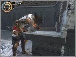 Spójrz do góry i zlokalizuj nad sobą rzeźbiony relief - [06] The Throne Room (sala tronowa) | Prince of Persia Dwa Trony - Prince of Persia: Dwa Trony - poradnik do gry