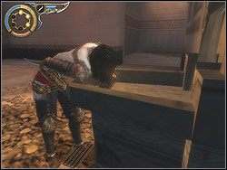 Przeskocz na materiał i zjedź po nim w dół - [07] The Trapped Hallway (korytarz pułapek) | Prince of Persia Dwa Trony - Prince of Persia: Dwa Trony - poradnik do gry