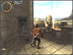 Przejdź na drugą stronę wieży i zerknij na dziedziniec - [11] The Tunnels (tunele) | Prince of Persia Dwa Trony - Prince of Persia: Dwa Trony - poradnik do gry