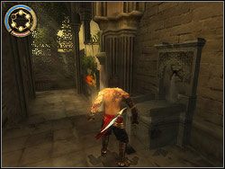 Z płaskorzeźby wybij się na lewo i złap kładki, ciągnącej się w poprzek korytarza - [21] The Marketplace (rynek) | Prince of Persia Dwa Trony - Prince of Persia: Dwa Trony - poradnik do gry