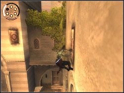 Pobiegnij po murze poziomo używając daggertaila na pochodni powyżej do przedłużenia biegu - [25] The Plaza (plac) | Prince of Persia Dwa Trony - Prince of Persia: Dwa Trony - poradnik do gry