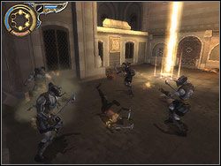 Zerknij teraz na dziedziniec z magicznym stosem - [26] The Upper City (wyższe miasto) | Prince of Persia Dwa Trony - Prince of Persia: Dwa Trony - poradnik do gry