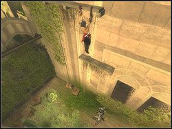Wdrap się na kładkę, podskocz do góry i złap się występu nad głową - [27] The City Gardens (miejskie ogrody) | Prince of Persia Dwa Trony - Prince of Persia: Dwa Trony - poradnik do gry