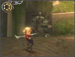 Rozwalając w pył mury na arenę wkroczy boss - wielki Golem - [27] The City Gardens (miejskie ogrody) | Prince of Persia Dwa Trony - Prince of Persia: Dwa Trony - poradnik do gry