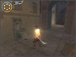 Rozbujaj się na poprzeczce i daj susa na posadzkę przed tobą - [28] The Canal (kanał) | Prince of Persia Dwa Trony - Prince of Persia: Dwa Trony - poradnik do gry