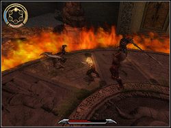 Bliźniak z szablą atakuje zazwyczaj serią ciosów, po których ma chwilę przestoju - [31] The Kings Road (królewska droga) | Prince of Persia Dwa Trony - Prince of Persia: Dwa Trony - poradnik do gry