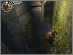 Przejdź po kładce do ściany i dalej idź występem w lewo - [32] The Palace Entrance (wejście do pałacu) | Prince of Persia Dwa Trony - Prince of Persia: Dwa Trony - poradnik do gry