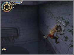 Pobiegnij poziomo po prawej ścianie i dosięgnij reliefu, wbijając w niego sztylet - [33] The Hanging Gardens (wiszące ogrody) | Prince of Persia Dwa Trony - Prince of Persia: Dwa Trony - poradnik do gry
