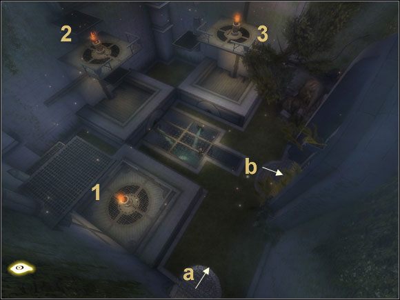 Rozmieszczenie platform z mechanizmami obrotowymi i wyjść na poziomie 34. The Structures Mind - [34] The Structures Mind (dusza budowli) | Prince of Persia Dwa Trony - Prince of Persia: Dwa Trony - poradnik do gry