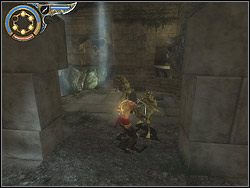 Obróć się w prawo, wbiegnij pionowo na mur i złap występu - [37] The Underground Cave (podziemna grota) | Prince of Persia Dwa Trony - Prince of Persia: Dwa Trony - poradnik do gry