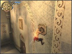 Z końca kładki daj susa na relief po prawej, wbij w niego sztylet - [38] The Royal Kitchen (królewska kuchnia) | Prince of Persia Dwa Trony - Prince of Persia: Dwa Trony - poradnik do gry