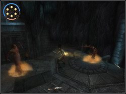 Obróć się w lewo, pobiegnij poziomo po ścianie na pobliską półkę - [35] The Well of Ancestors (szyb przodków) | Prince of Persia Dwa Trony - Prince of Persia: Dwa Trony - poradnik do gry
