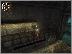 Opuść się na występ pod tobą, błyskawicznie wdrap się na niego (po chwila zapada się) i przesuń do końca na lewo - [35] The Well of Ancestors (szyb przodków) | Prince of Persia Dwa Trony - Prince of Persia: Dwa Trony - poradnik do gry