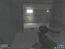 Skieruj się do miejsca, z którego przeciwnicy zaczęli nadbiegać, oczywiście eliminując po drodze tych, którzy chcieli cię zaskoczyć (#1) - [Misja 07] [Segment 2/3] Catacombs | Rainbow Six Lockdown - Tom Clancys Rainbow Six: Lockdown - poradnik do gry