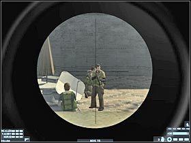 Spróbuj podejść teraz nieco bliżej w celu załatwienia tych gostków, którzy stoją niedaleko schodów (#1) - [Misja 13] [Segment 1/2] NATO Summit | Rainbow Six Lockdown - Tom Clancys Rainbow Six: Lockdown - poradnik do gry