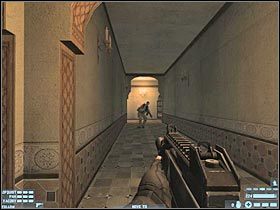 Ostrożnie uchyl wspomniane drzwi i zastrzel znajdującego się tu gostka (#1) - [Misja 14] [Segment 2/2] Estate | Rainbow Six Lockdown - Tom Clancys Rainbow Six: Lockdown - poradnik do gry