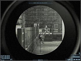 Teraz podchodź do kolejnych PRAWYCH okiennic i eliminuj chowających się za przeszkodami snajperów (#1) - [Misja 15] [Segment 3/3] Mercenary Base | Rainbow Six Lockdown - Tom Clancys Rainbow Six: Lockdown - poradnik do gry