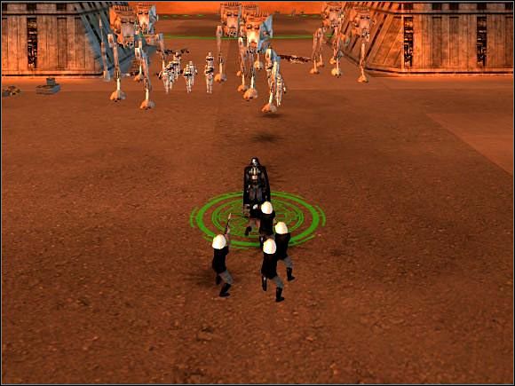 By nie tracić żołnierzy dobrze jest trzymać Vadera z przodu. Rebelianci nie są dla niego zagrożeniem. - Misja 2 Zgnieć, zabij, zniszcz | Imperium | Star Wars Empire At War - Star Wars: Empire At War - poradnik do gry