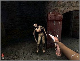 Na razie jednak po nich nie wychodzimy tylko odwracamy się i kierujemy się do pierwszych drzwi po prawej - [Solucja] Piwnica Pubu cz.1 | Bloodline Uśpione zło - Bloodline: Uśpione zło - poradnik do gry