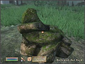 Gdy dotrzesz do jego kryjówki, zaoferuje ci on mały układ - w zamian za darowanie życia da ci on swój skarb (200 septimów ukrytych w kamieniu kilka kroków na wschód od namiotu), a także zapewni alibi (serce martwego argonianina, leżącego pod drzewem kilka kroków na zachód) - Oblivion: The Renegade Shadowscale - The Elder Scrolls IV: Oblivion - poradnik do gry