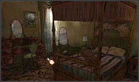 Wyjdź z pokoju i skieruj się do kolejnych drzwi znajdujących się na tym piętrze. Te po lewej prowadzą do głównej sypialni, a te po prawej do galerii. Wejdź do sypialni. - SOBOTA 12 PAŹDZIERNIKA cz.3 | Scratches - Scratches - poradnik do gry