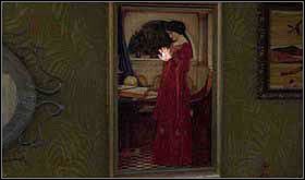 W takim razie udaj się do głównej sypialni, podejdź do obrazu kobiety trzymającej kulę. Skieruj rękę na ową kulę i naciśnij. - NIEDZIELA 13 PAŹDZIERNIKA cz.1 | Scratches - Scratches - poradnik do gry