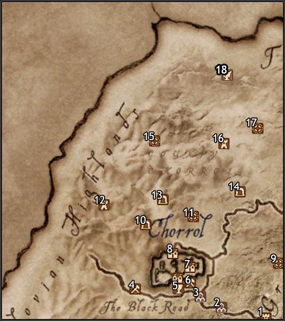 1 - Fort Ash - Oblivion: Mapa Chorrol - The Elder Scrolls IV: Oblivion - poradnik do gry