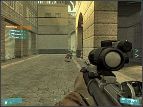 Docelowo powinieneś dotrzeć do drugiego wąskiego przejścia (#1) - [Misja 02] Coup detat - cz.7 | Tom Clancys Ghost Recon Advanced Warfighter - Tom Clancys Ghost Recon: Advanced Warfighter - poradnik do gry