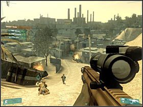 Jak się zapewne domyślasz, droga do lądowiska będzie obfitowała w kolejne trudne pojedynki - [Misja 07] Quarterback - cz.3 | Tom Clancys Ghost Recon Advanced Warfighter - Tom Clancys Ghost Recon: Advanced Warfighter - poradnik do gry