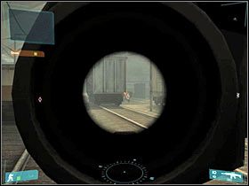 Z racji tego, iż dolna ścieżka jest bardzo niebezpieczna proponowałbym obejść budynek od góry (#1) - [Misja 08] Guardrail IX - cz.2 | Tom Clancys Ghost Recon Advanced Warfighter - Tom Clancys Ghost Recon: Advanced Warfighter - poradnik do gry