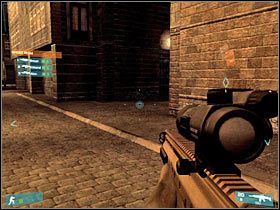 Musisz się teraz OSTROŻNIE wychylić, tak aby zlikwidować trzech gostków (#1) - [Misja 10] Fierce resistance - cz.4 - Tom Clancys Ghost Recon: Advanced Warfighter - poradnik do gry