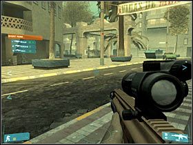 Na pierwszych przeciwników wpadniesz za rogiem - [Misja 11][FINAŁ] NORAD on the line - cz.2 - Tom Clancys Ghost Recon: Advanced Warfighter - poradnik do gry