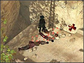 Na początek zainteresuj się leżącym obok kamieniem (Stone; #1) - [Misja 2.1] Eagles Nest - Trouble at Eagles Nest cz.4 | Desperados 2 - Desperados 2: Coopers Revenge - poradnik do gry